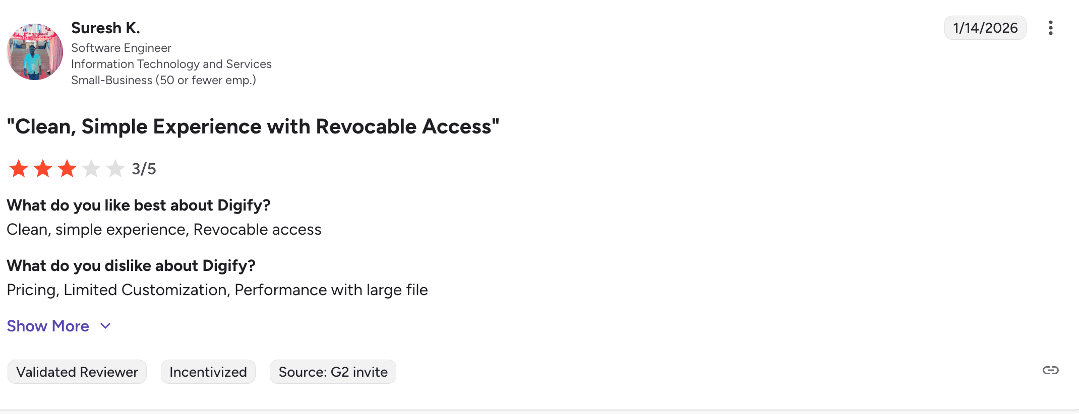 Digify Customer review