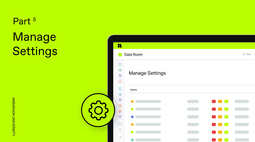 Virtual Data Room Training - Manage Settings