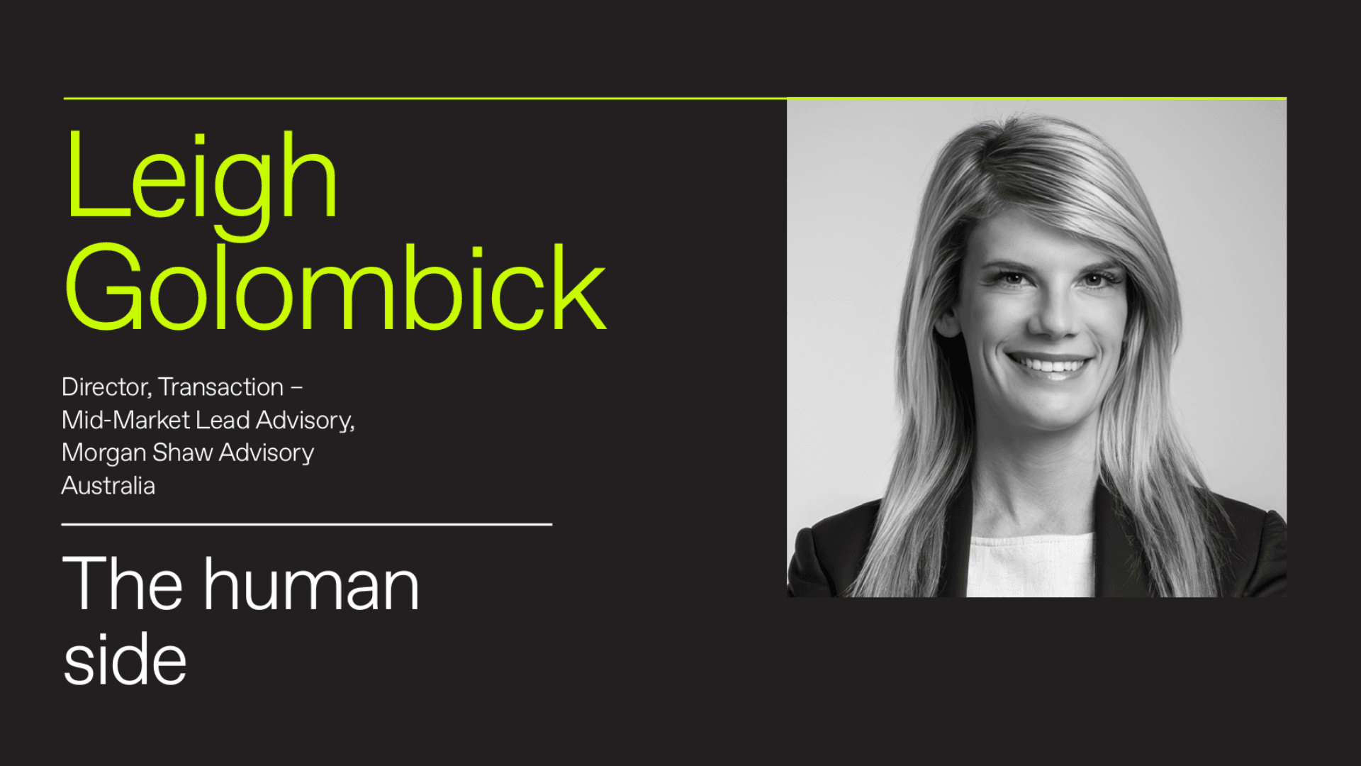 Leigh Golombick, Morgan Shaw Advisory: The human side of mid-market M&A