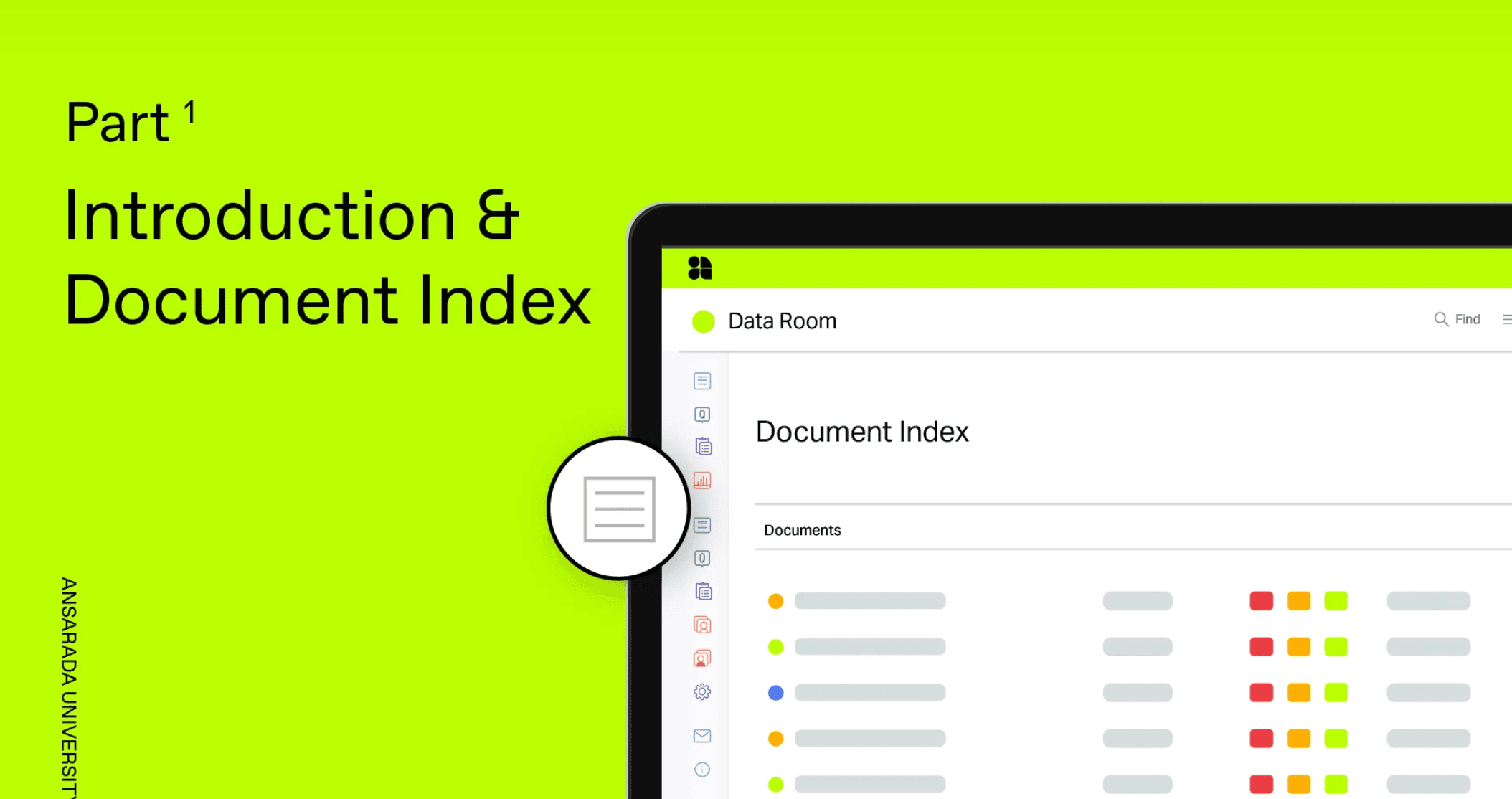 Virtual Data Room Training - Intro/ Document Index