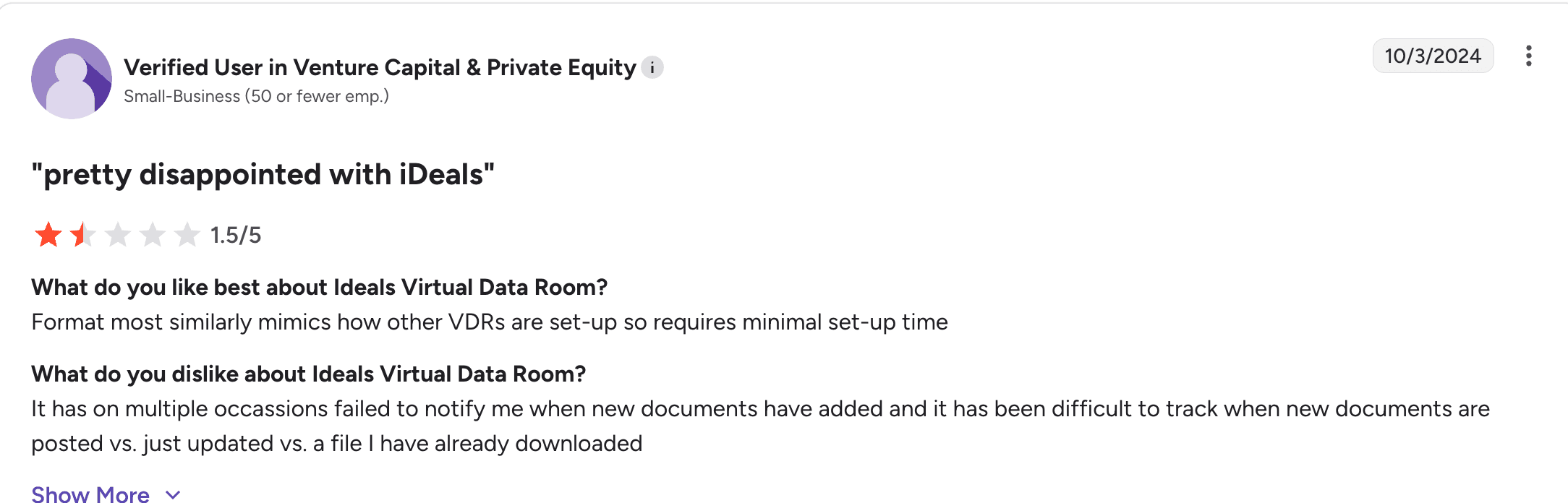 Ideals G2 Customer review