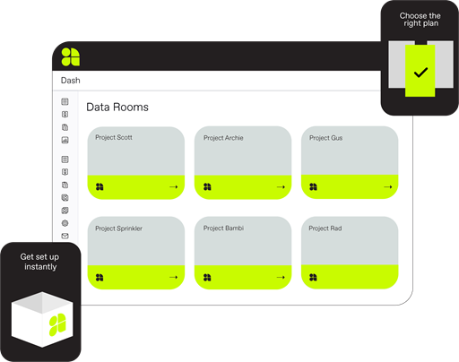 Data room dashboard