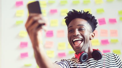 Boy taking a selfie