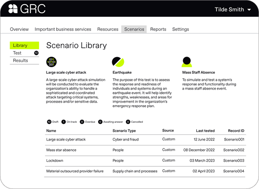 Scenario library