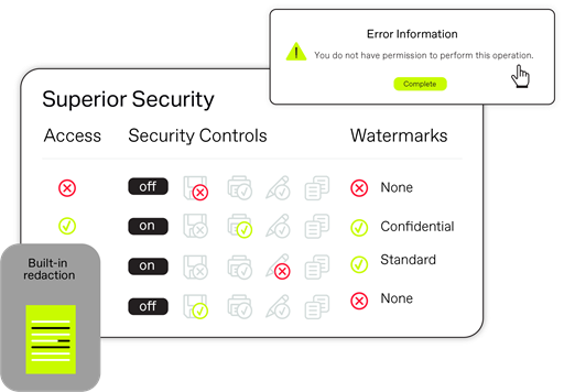 Superior security with granular settings 