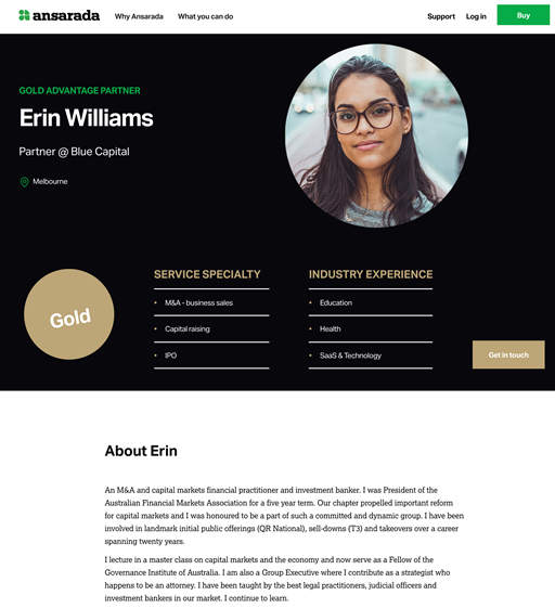 partner profile example